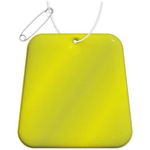 Attache promotionnelle réfléchissante en forme de trapèze Jaune néon